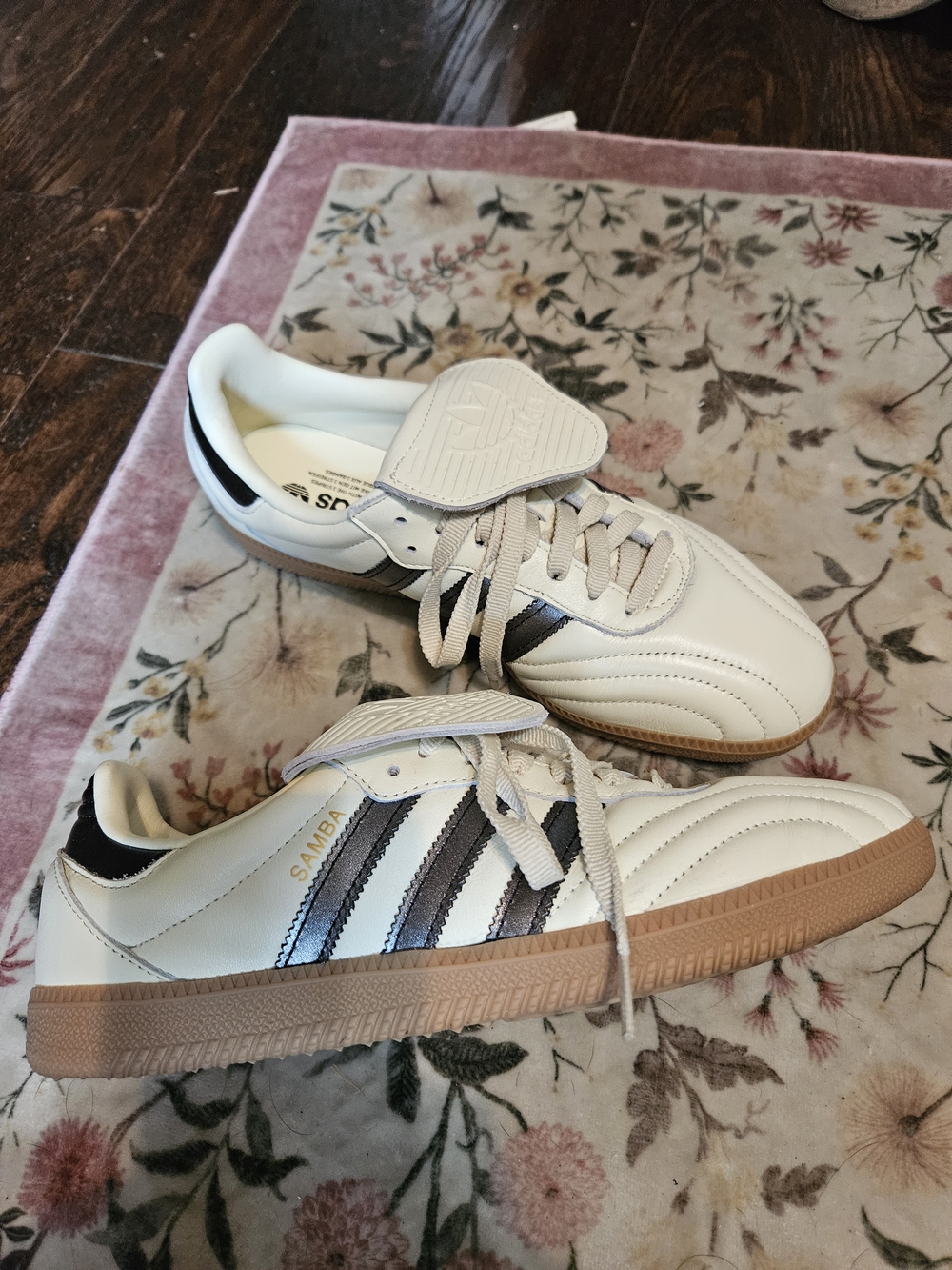 Adidas Samba Classic Sneakers in White with Gum Sole